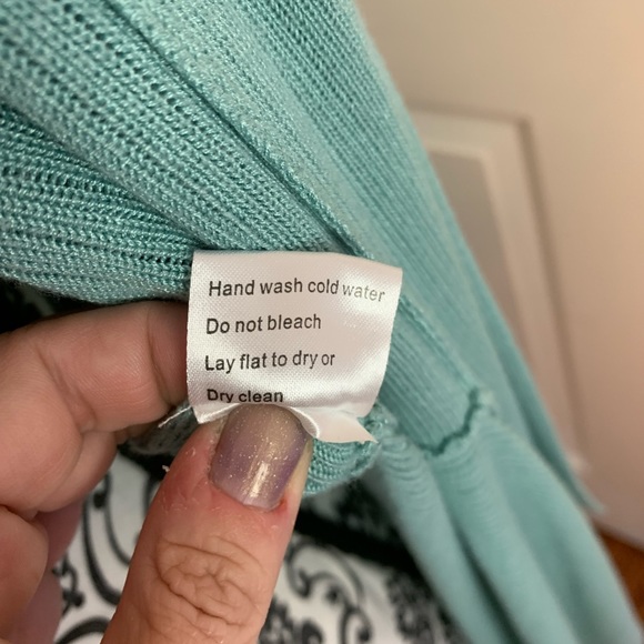 Belladini open cardigan, knitted/ fitted, turquoise color, size XL - Picture 6 of 8